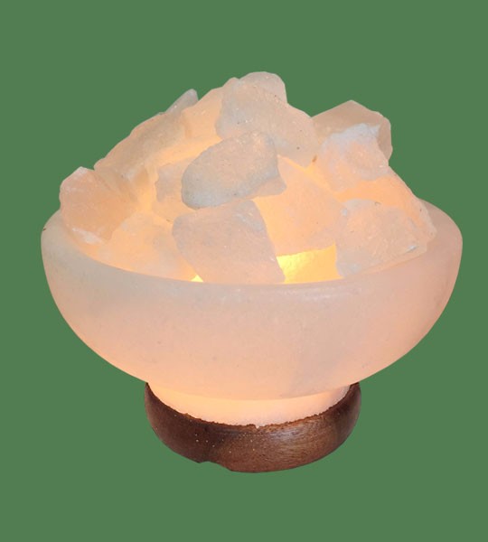 Himalayan Salt Lamp White Fire Bowl Round